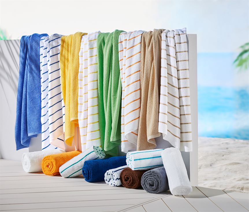Striped Heavy Weight Linen Bath Towels Various Colours: Towel Set